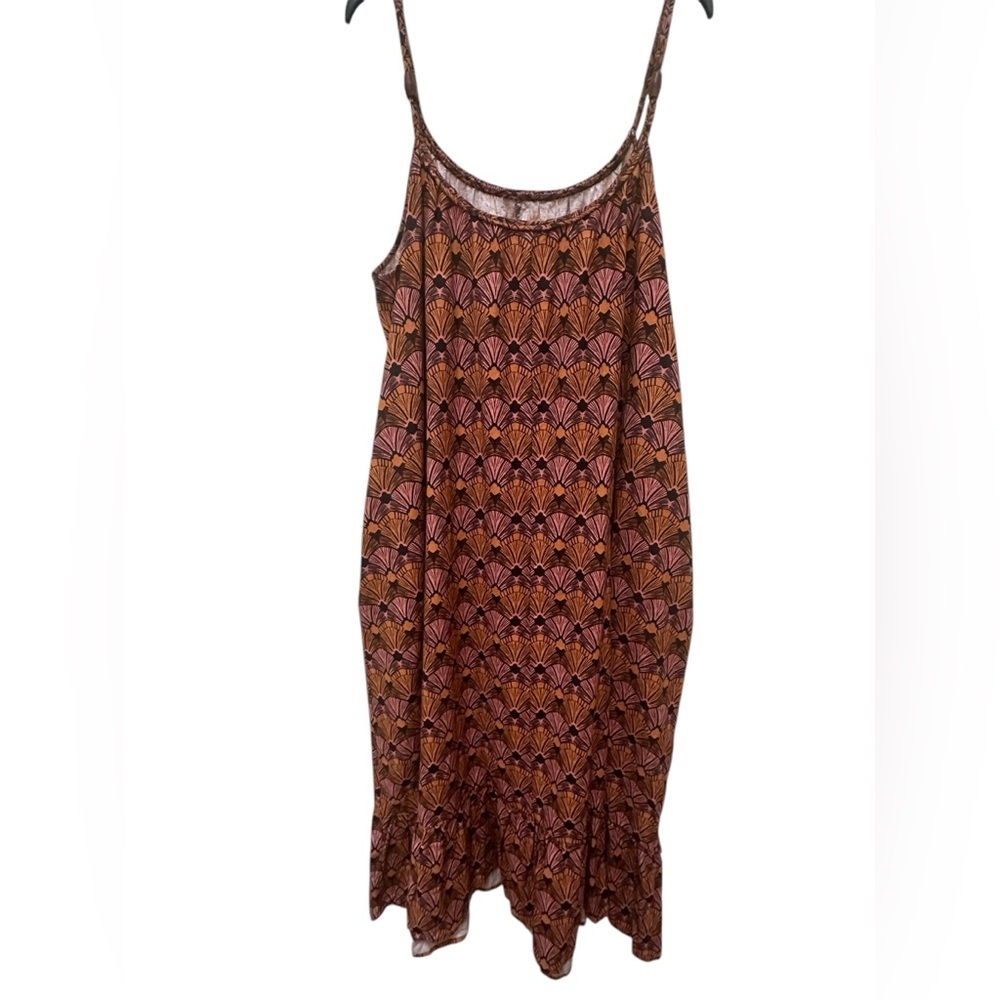 ✨ C&C California 100% cotton geometric print maxi dress size large - Picture 9 of 11